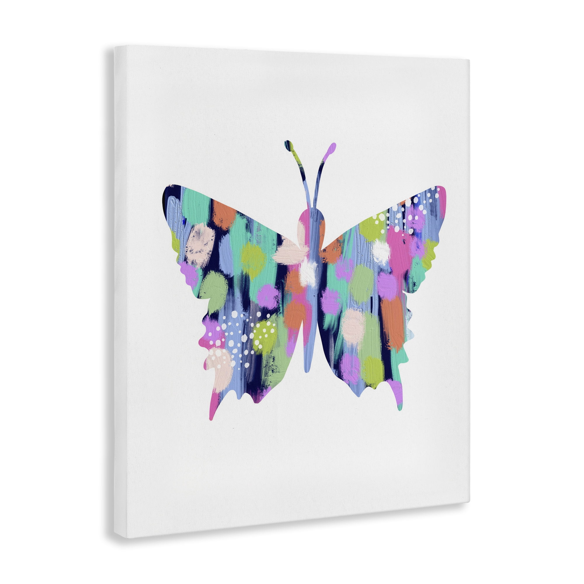 Stupell Industries Pastel Patterned Butterfly Animals & Insects Painting Gallery Wrapped Canvas Art Print Wall Art, 16 x 20