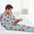 thumbnail image 6 of Naloa Watermelon Men’s Pajamas Set - Long Sleeve Button Down Sleep Shirt and Pajama Bottoms Sleepwear Set-X-Large, 6 of 7