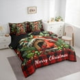 thumbnail image 3 of Manfei Chic Cardinal Bird Twin Bedding Sets 7 Pieces, Merry Christmas Bedding Comforter Set, Xmas Red Checkered Sheet Sets, Microfiber Bedroom Decor, 3 of 8