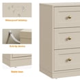 thumbnail image 6 of CozyHome Large Nighstand, Wood Night Stand with 3 Drawers, Wood Side Table with Golden Round Knobs, Modern End Table Chest of Drawers for Bedroom, Living Room, Hallway, Closet, Beige, 6 of 8