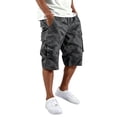 thumbnail image 2 of OIOLOYJM Camo Cargo Shorts for Men Elastic Waist Drawstring Relaxed Fit Casual Outdoor Workout Shorts Classic Fishing Sweatshorts with Multi Pockets Gray 3XL, 2 of 6