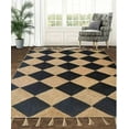 thumbnail image 1 of Indian Handmade Braided Natural Pure Jute with Black Design Area Rugs Size 4 x 6 Feet ( 120 cm x 180 cm ), 1 of 5