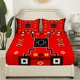 thumbnail image 3 of Erosebridal Green Aztec Sheet Set King,Hippie Boho King Sheet Sets,4pcs, 3 of 7