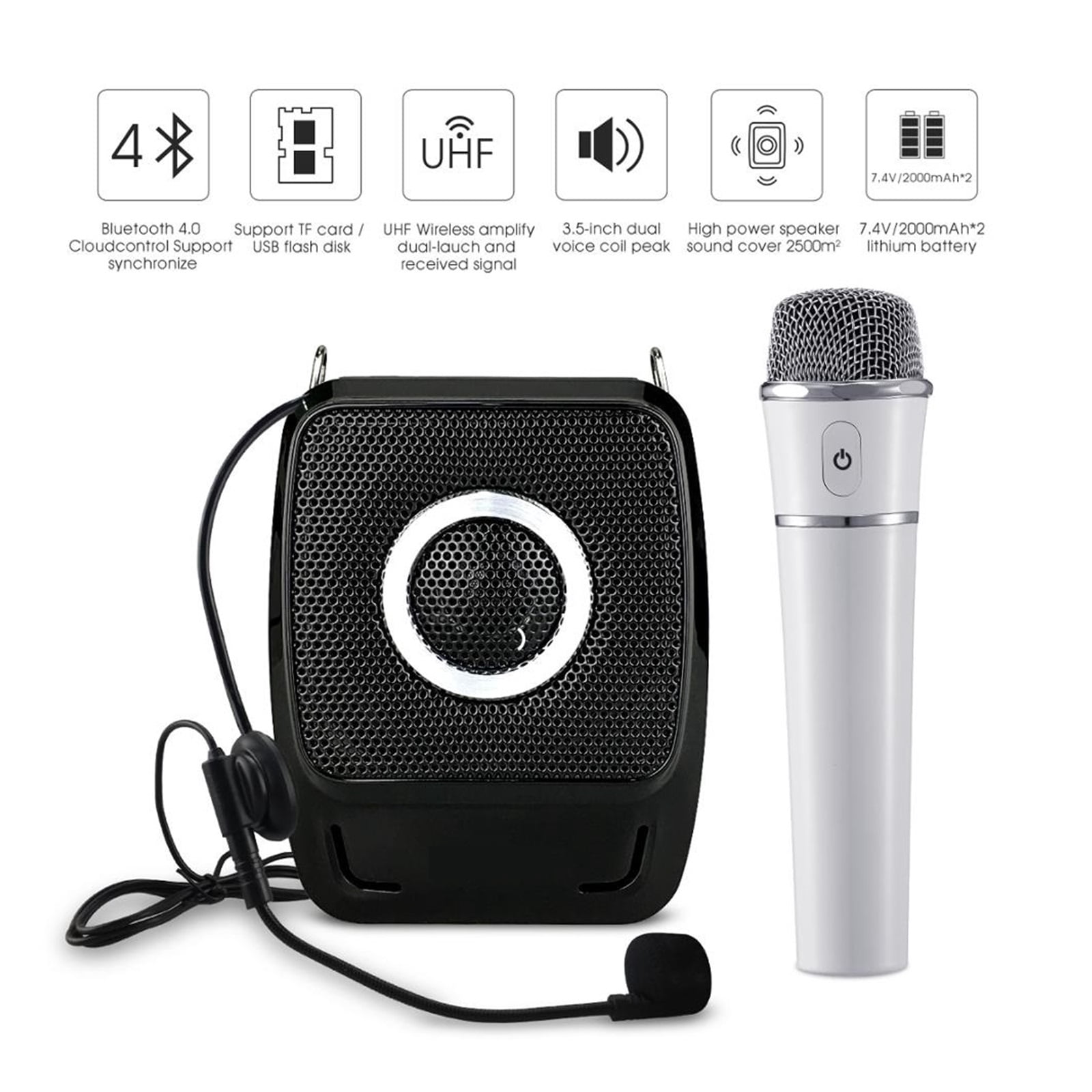 25W Portable Voice Amplifier For Teachers Megaphone With Handheld Wireless Microphone Waterproof Loudspeaker ,Powerful Voice Amplifier