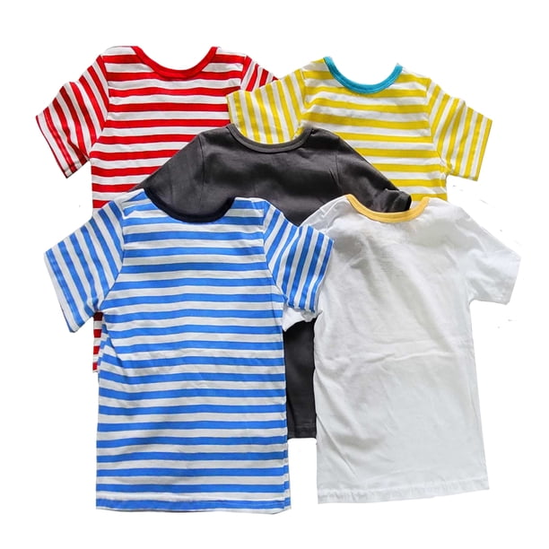 Camisetas para niños pequeños ITALIAN APPAREL 5 pzs 4T algodón multicolor