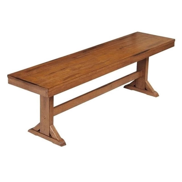 Pemberly Row Wood Dining Bench in Antique Brown