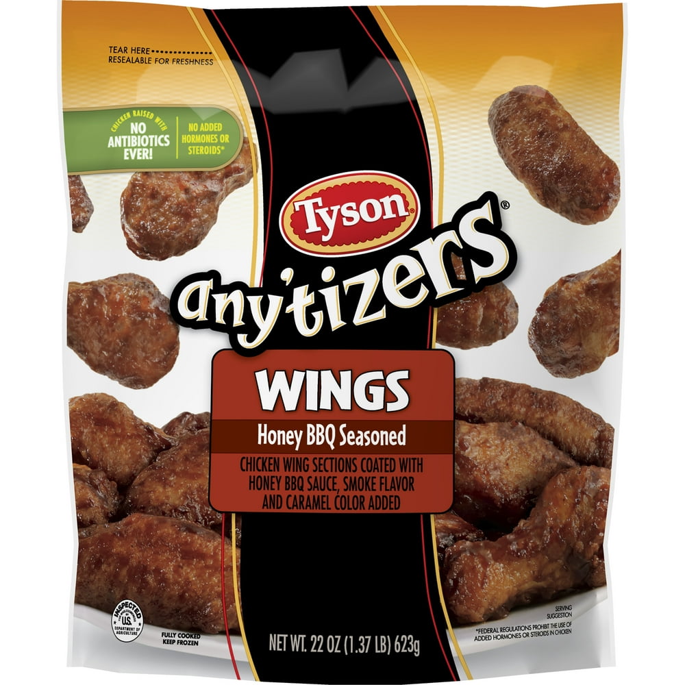 Tyson Any'tizers Honey BBQ Bone In Chicken Wings, 22 oz (Frozen