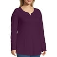 thumbnail image 3 of JMS by Hanes Women's Plus Size Lightweight Split V-neck Tunic Top, 3 of 5