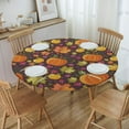 thumbnail image 3 of Autumn Harvest Pumpkin Round Fitted Tablecloth with Elastic Fitted Table Covers for Round Tables 44"-48" ,24ju29caA08, 3 of 7