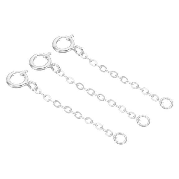 Uxcell 1 Inch S925 Silver Necklace Extender, 3 Pack Gold Plated Chain Extenders Extension, Platinum