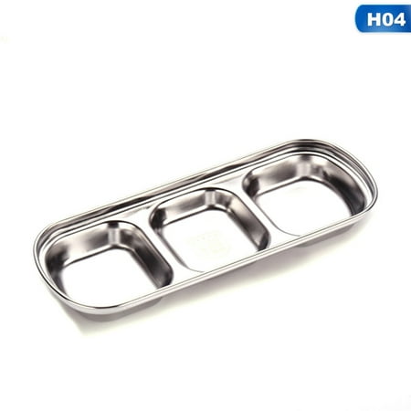 

AkoaDa Stainless Steel Pepper Roast Meat Sauce Dishes Bowl Separate Sushi Vinegar Soy Plates Tableware Food Seasoning Tray