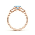 thumbnail image 2 of ANGARA Natural Round 1.12 ct Aquamarine Engagement Ring with Diamonds in 14K Rose Gold for Women (Size-7mm) | March Birthstone, Anniversary, Jewelry Gift for Women | Natural Aquamarine Ring, 2 of 9