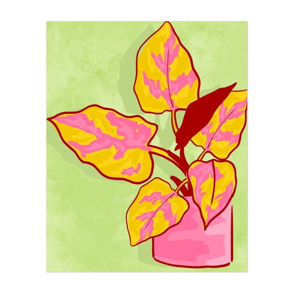 Spring Garden - India Illustration Botanical Modern Art Floral Abstract Pop Art Nature Unframed Wall Art Print 8 x 10 inches