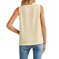thumbnail image 3 of Women's Cotton Linen Tank Tops Loose V Neck Sleeveless Shirts Summer 2026 Khaki 2XL, 3 of 5