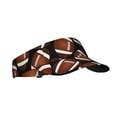 thumbnail image 2 of Daiia Brown Football On Black Pattern Sport Sun Visor Hats Visor Cap Adjustable Empty Top Baseball Cap Cotton Ball Caps for Women and Men, 2 of 8