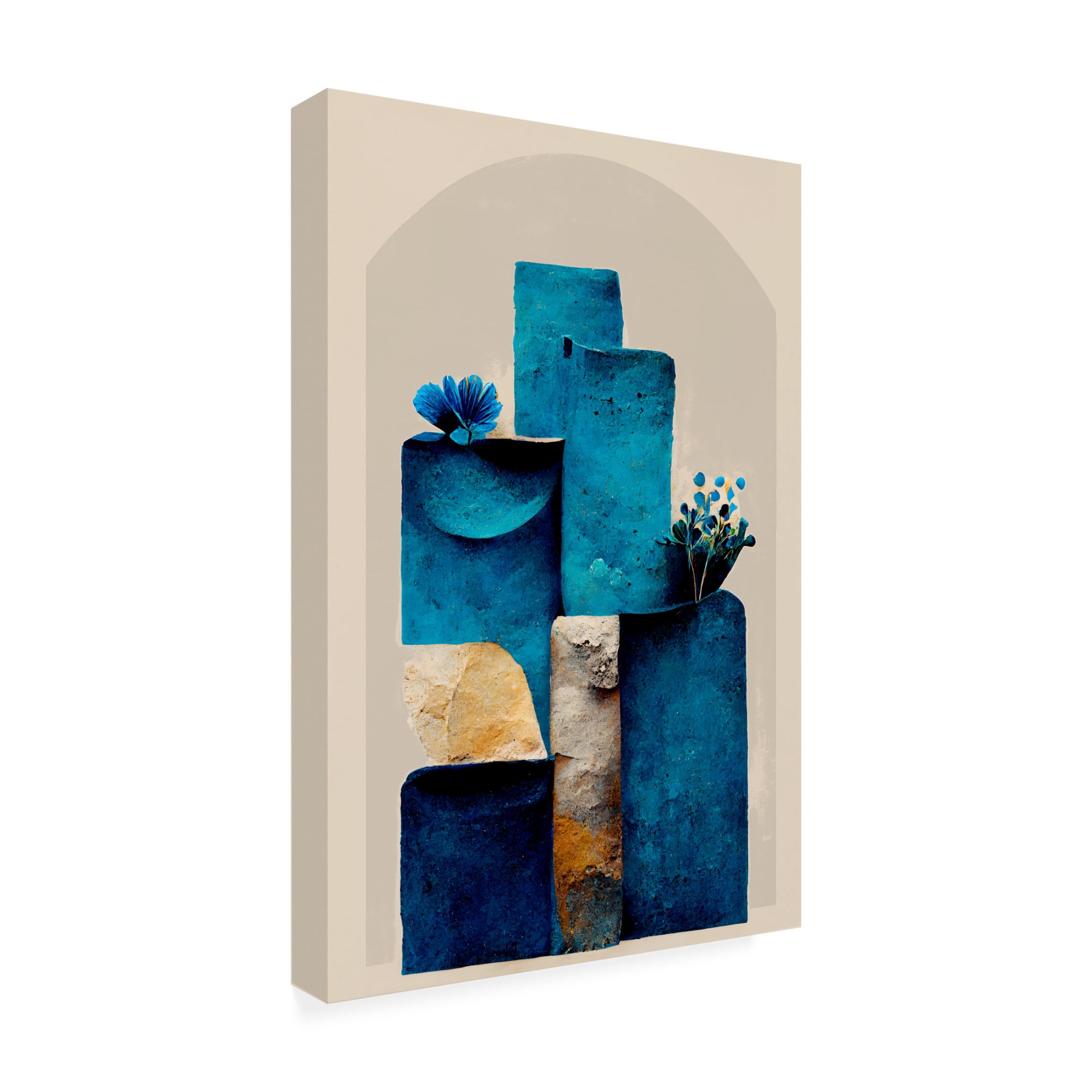 Canvas Wall Art - Treechild 'Blue Wall' Wall Art for Living Room, Bedroom, or Office D?cor by Trademark Fine Art - 30 x 47 Inches