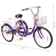thumbnail image 3 of PEXMOR Adult Tricycle 7 Speed, 24/26 Inch 3 Wheel Bikes Tricycle for Adults, Adult Trike for Women/Men/Seniors, Three Wheel Cruiser Bike w/Folding Front & Rear Basket for Shopping/Recreation/Picnic, 3 of 10
