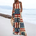 thumbnail image 7 of 4Th of July Overalls for Women Lightweight Square Neck Wide Leg Jumpsuits Summer Dressy Casual Rompers with Pockets, 7 of 7