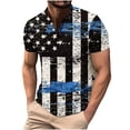 thumbnail image 2 of LEBONYARD 4th of July Patriotic T-Shirt for Men,mens blouses clearance summer,Men's Printing Button Casual Short Sleeve Round-Neck Blouses Shirts Multicolor S, 2 of 5