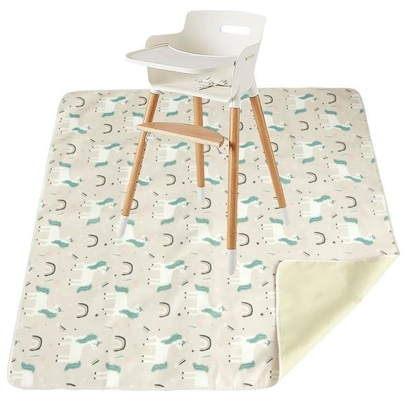 POINTERTECK Baby Dining Chair Mat Non-Slip High Chair Food Catcher Waterproof Baby Splat Mat Portable High Chair Feeding Mat Reusable Baby Spill Mat High Chair Floor Mat for Home Highchai