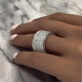 thumbnail image 3 of Charm Wedding Band 925 Silver,Gold Plated Ring Cubic Zircon Women Rings Sz 6-10, 3 of 3