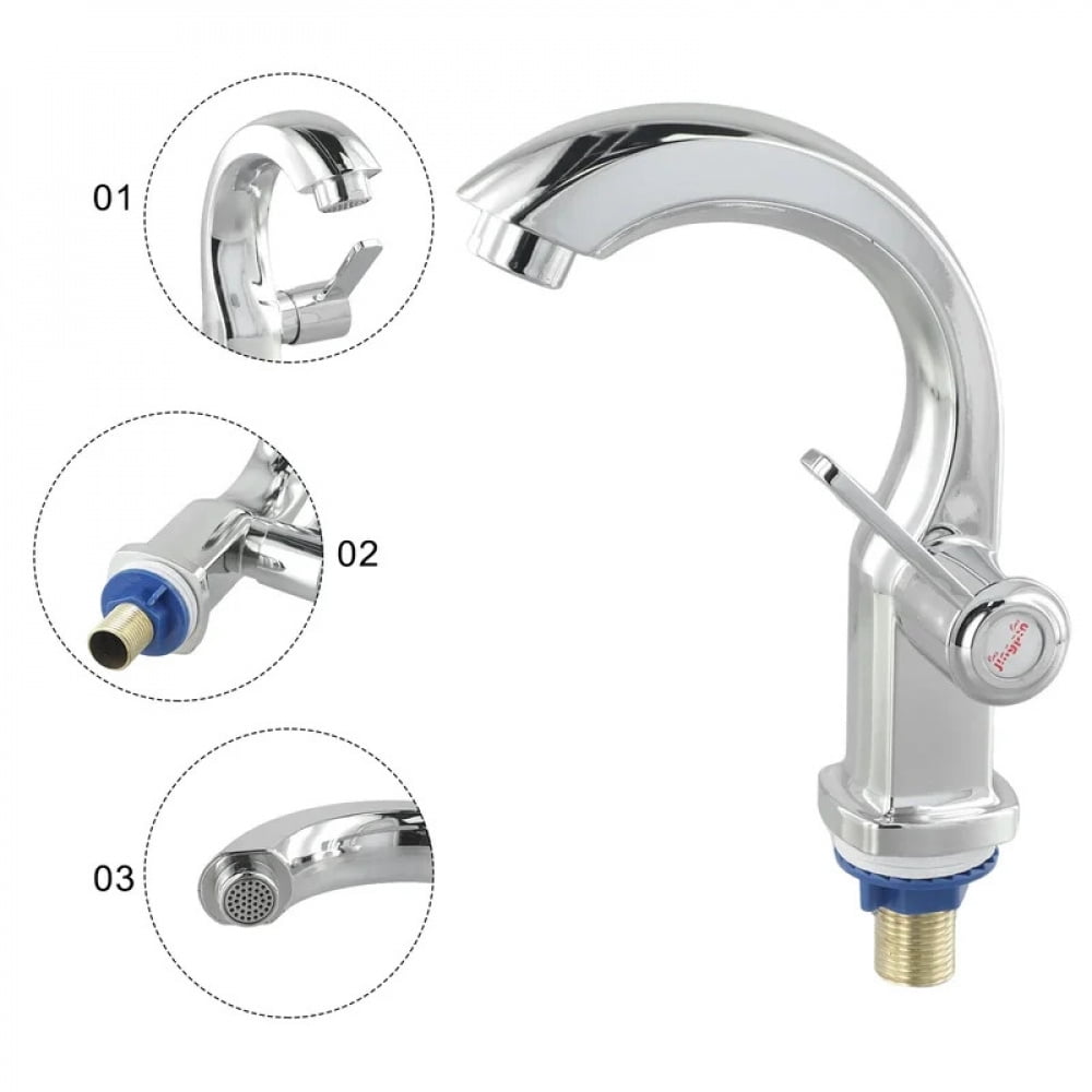 Bathroom Basin Faucet with ABS Water Purifier Single Lever Hole Tap Cold Water Only for Bathroom and Kitchen Deck Mounted Sink