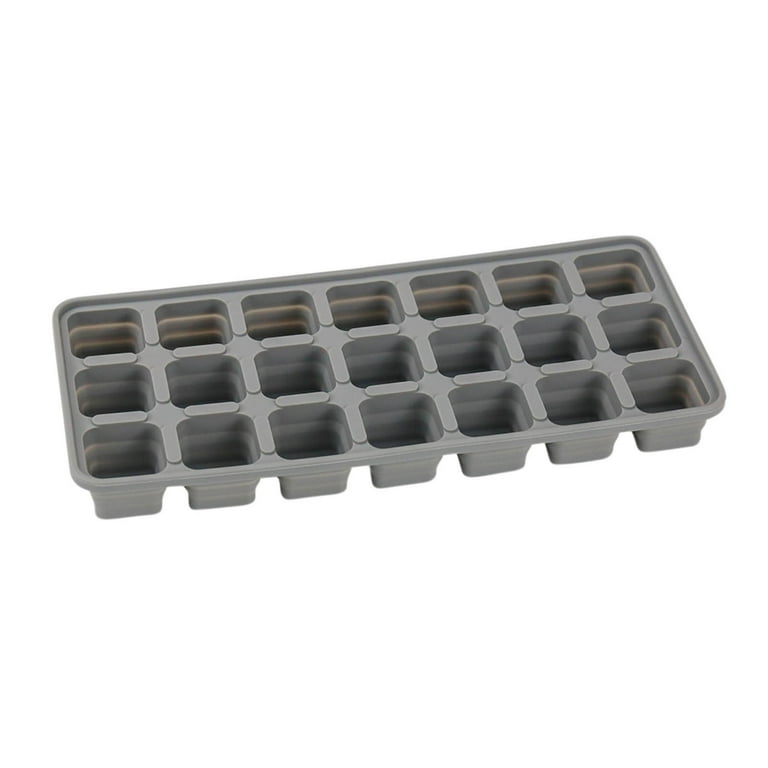 Pompotops Ice Mold 21 Cell Silicone Folding Ice Cell Ice Maker Container  Folding Easy Release Ice Block Press Ice Box, Gray 