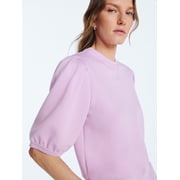 Scoop Women's and Women's Plus Scubaknit Pleated Sleeve Top, Sizes XS-4X