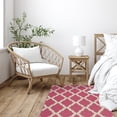 thumbnail image 2 of Ottomanson Non-Slip Area Rug for Living Room 3'3" x 5' Durable Low Profile Carpet, Hot Pink Trellis, 2 of 8