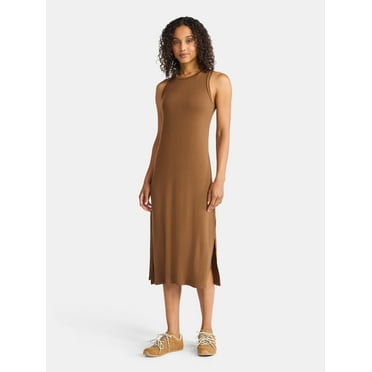 Time and Tru Women's Sleeveless Midi Column Dress, XS-XXXL