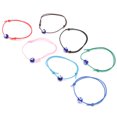 thumbnail image 3 of pulseras delicadas ajustables coloridas tejidas a mano con ojo azul turco, pulsera de buena suerte, cuerda para hombres y mujeres, regalo, 3 of 5