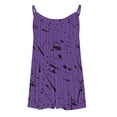 thumbnail image 4 of Puntoco Blusas de cuello cuadrado para mujer, blusas casuales sin mangas con estampado de moda, blusas con pliegues, blusas camisolas de cuello redondo, 4 of 5