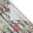 thumbnail image 6 of Ambesonne Nautical Valance & Curtain, Grunge Wheel Heart, 55"x30", Beige Red Blue, 6 of 7