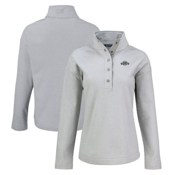 Women's Cutter & Buck Gray San Francisco Giants Hunts Point Eco Half-Snap Jacket