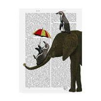 Trademark Fine Art 'Elephant and Penguin' Canvas Art by Fab Funky
