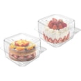 thumbnail image 3 of Scheam 100 Pcs 5 x 5 Inch Transparent Plastic Take out Containers,Disposable Clamshell Dessert Container with Lid, for Salads, Pasta, Sandwiches，Take Out Packaging, 3 of 7