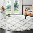thumbnail image 2 of SAFAVIEH Indie Careen Geometric Polyester Shag Runner Rug, Ivory/Grey, 2'3" x 7', 2 of 9
