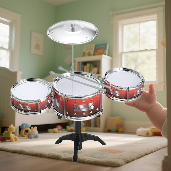 Kids Toys under $5! CQCYD Kids Drum Set with Light, 7 PCS Drum Set for Toddlers 1-3, Kids Jazz Drums Ages 5-7 Musical Instruments Toys for Beginner Boys Girls Gifts