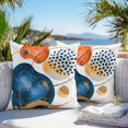 thumbnail image 3 of Throw Pillow Covers 16x16 Inch Set of 2, Orange Blue Boho Waterproof Outdoor Pillow Covers, Ethnic Abstract Geometric Striped Decorative Cushion Pillowcases for Couch, Sofa, Bed, Garden, Patio, 3 of 9