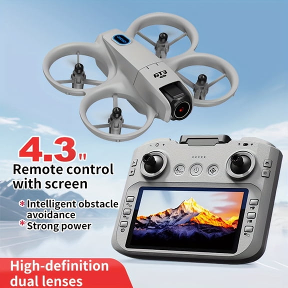 GT3 2025 4K Camera Drone with 4.3" Screen Remote, Auto Hover, One-Key Return, Dual Battery Foldable Quadcopter for Beginners & Adults