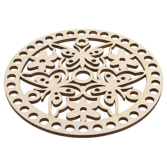 Amosfun Crochet Bag Bottom Base Wooden Basket Bottom for Bucket Bag 2Set