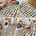 thumbnail image 5 of Cute Lemon Summer Area Rugs 2.7'x5', Washable Small Throw Rugs for Kitchen Bedroom, Farmhouse Floral Black Buffalo Plaid Indoor Outdoor Rug Non-Slip Low Pile Carpet Runner Reversible Floor Mats, 5 of 8