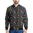 thumbnail image 3 of Chaqueta con cremallera y estampado de consola de juegos para hombre, sudadera informal de manga larga con estampado 3D de bloques, chaquetas de gran tamaño, 3 of 5