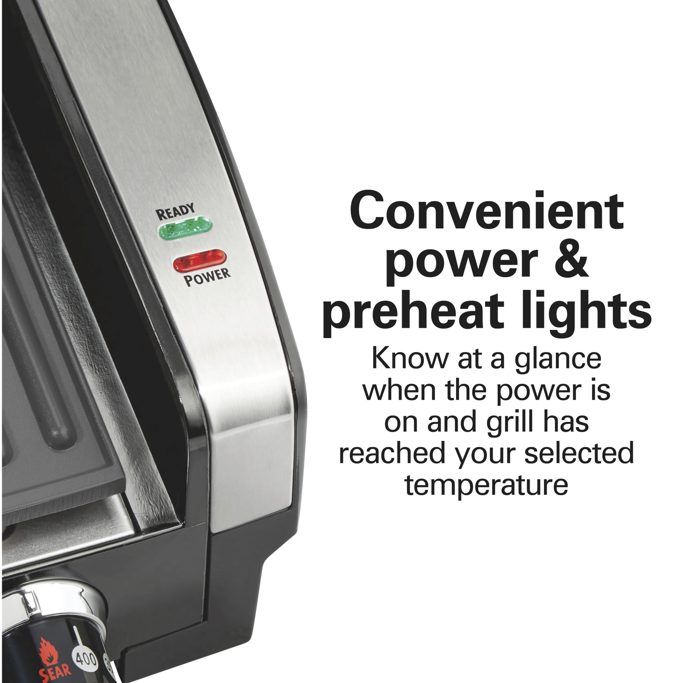 Hamilton Beach Electric Indoor Grill, Smokeless Grill with Temperature Control and Viewing Window, Stainless Steel