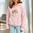 thumbnail image 2 of Afdoent Hoodies for Girls Cat Pouch Hoodie with Pockets Pet Carrier Pullover Animal Holder Long Sleeve Tops Fall Winter 5-6 Years, 2 of 7