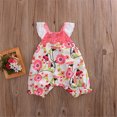 thumbnail image 5 of Liacowi Infant Baby Girls Summer Clothes Floral Romper Lace Patchwork Ruffle Jumpsuit, 5 of 8