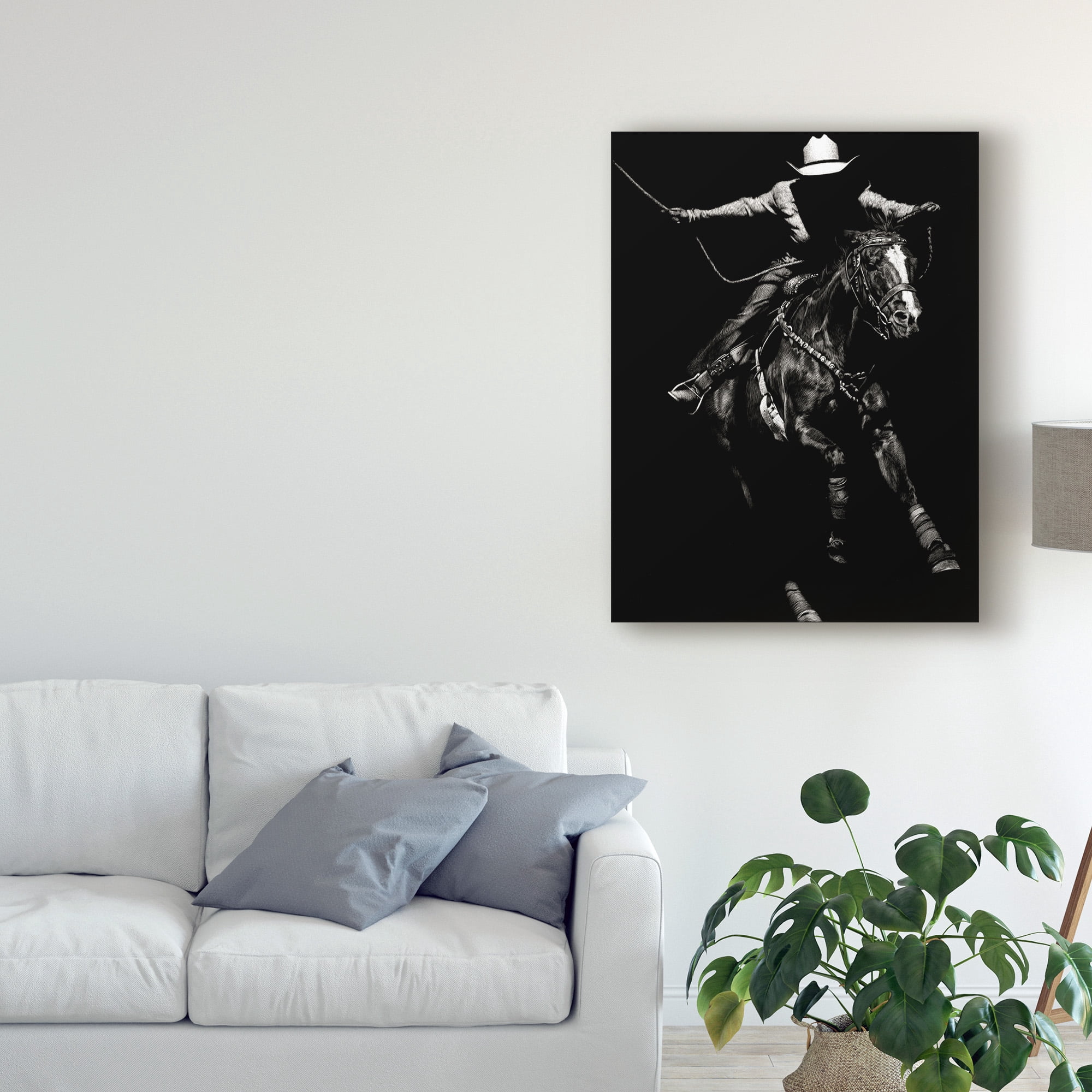 Trademark Fine Art 'Scratchboard Rodeo III' Canvas Art by Julie T. Chapman