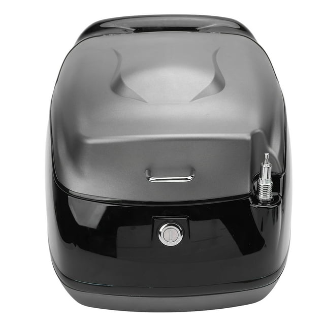 38L Coffre de Moto Boîte de Rangement Arrière, Style Rétro Étui Supérieur Grande Capacité Haute Résistance avec Serrure à Clé, en Matériau ABS, Adapté aux Scooters