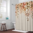 thumbnail image 6 of Fall Thanksgiving Shower Curtain for Bathroom Decor, Retro Fall Leaves Linen Texture Waterproof Fabric Shower Curtain, 60"x72" Set with 12 Hooks, 6 of 9