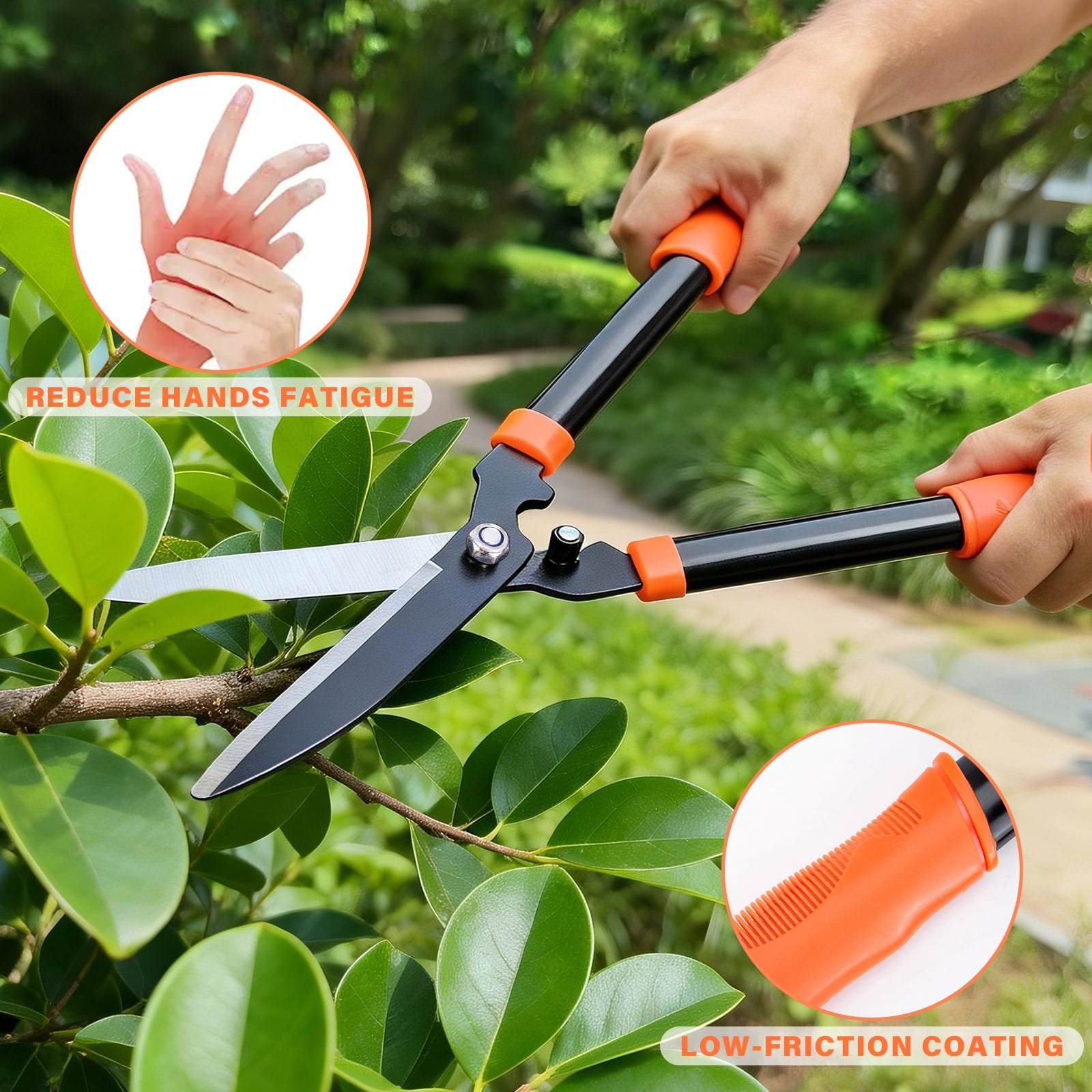 Bemico 3PCS Garden Tools Loppers Hedge Clippers & Pruners Set, Heavy Duty Hedge Shears Tree & Shrub Care Kit for Yard, Lawn & Garden, Branch Cutter Tree Trimmer for Indoor & Outdoor